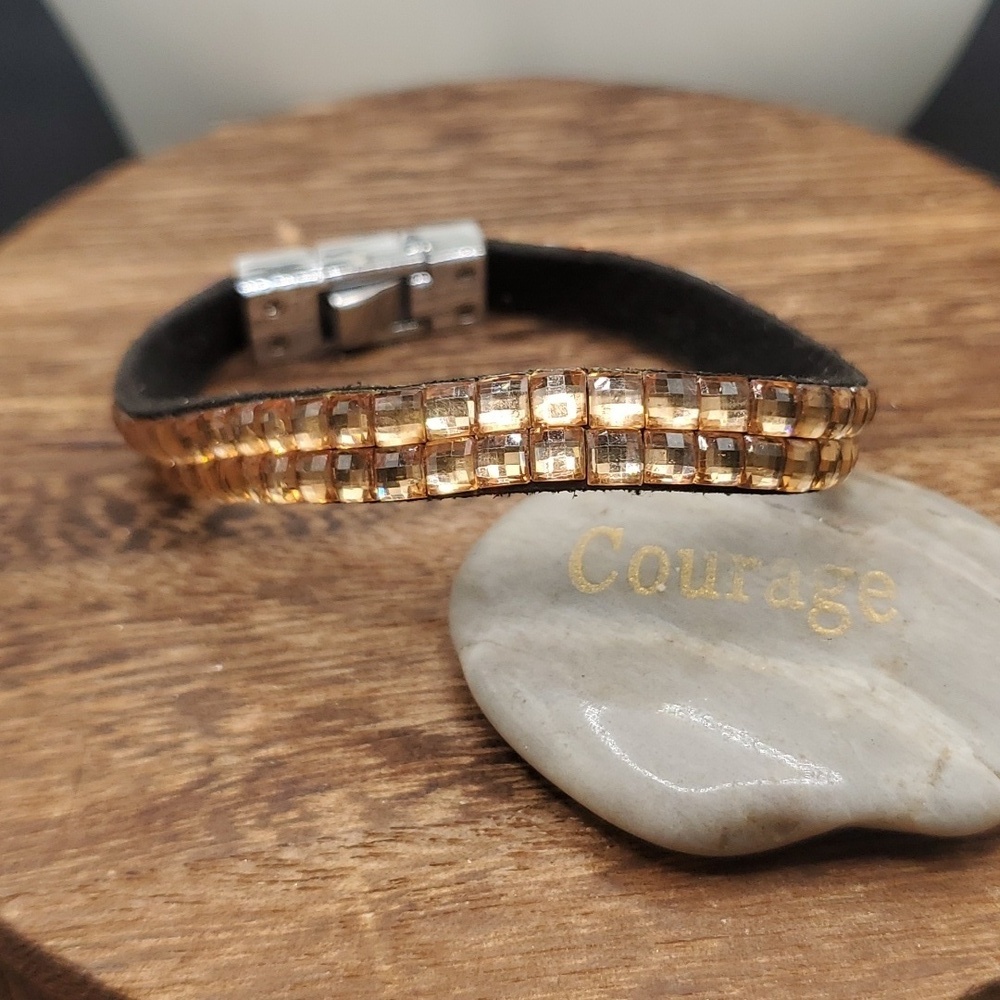 B3220 flashy hip hop orange bolt bracelet y2k vintage